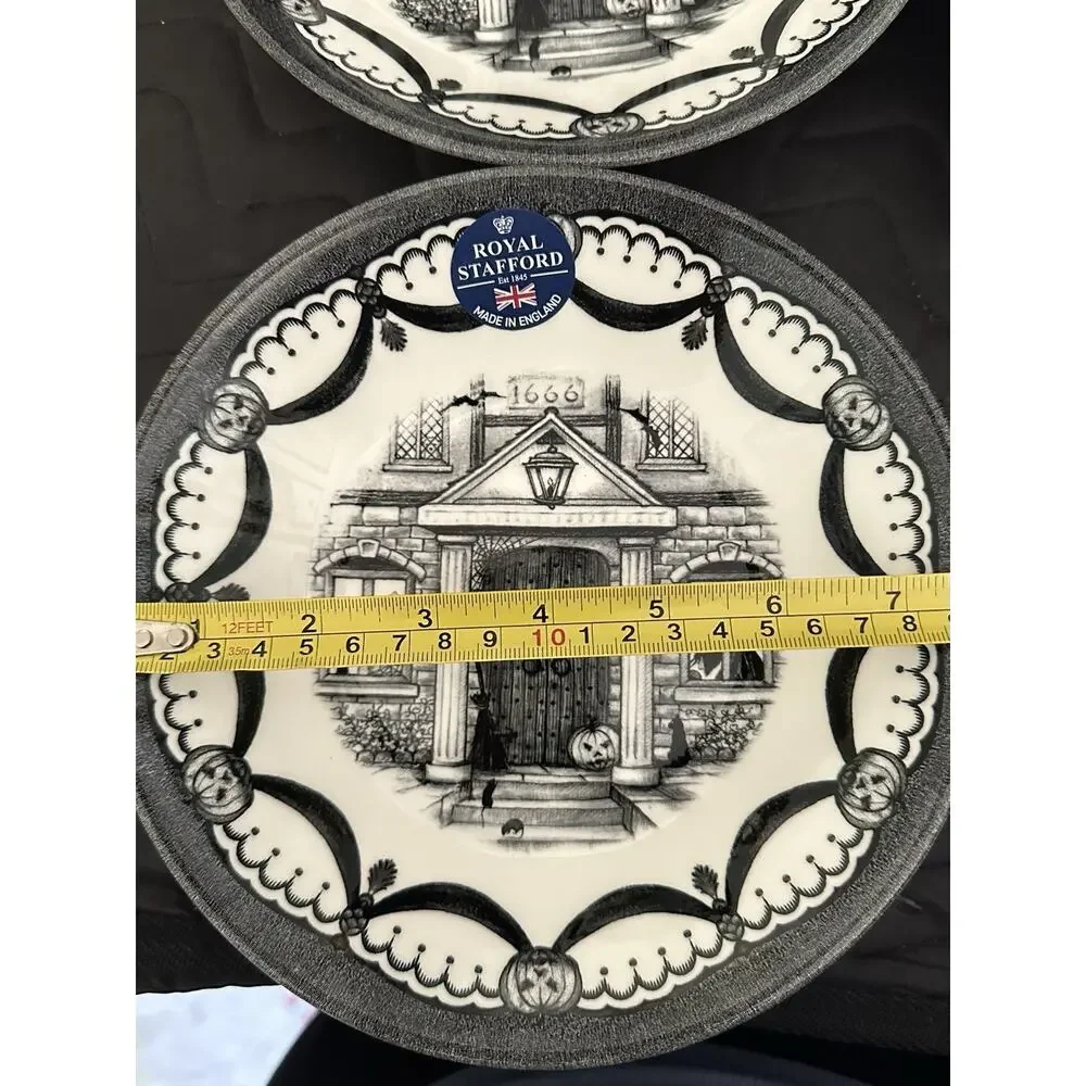 3 Royal Stafford Spookeyville Haunted House 1666 Salad Bowls Halloween NWT 7+”